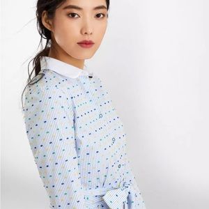 Brooks Brothers Clip-Dot Supima Cotton Dobby Shirt Dress.